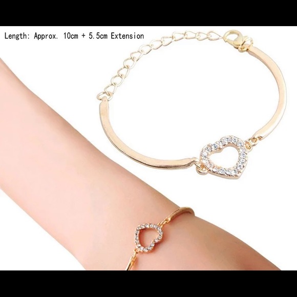 Gold Filled CZ Heart Bracelet - Picture 2 of 2